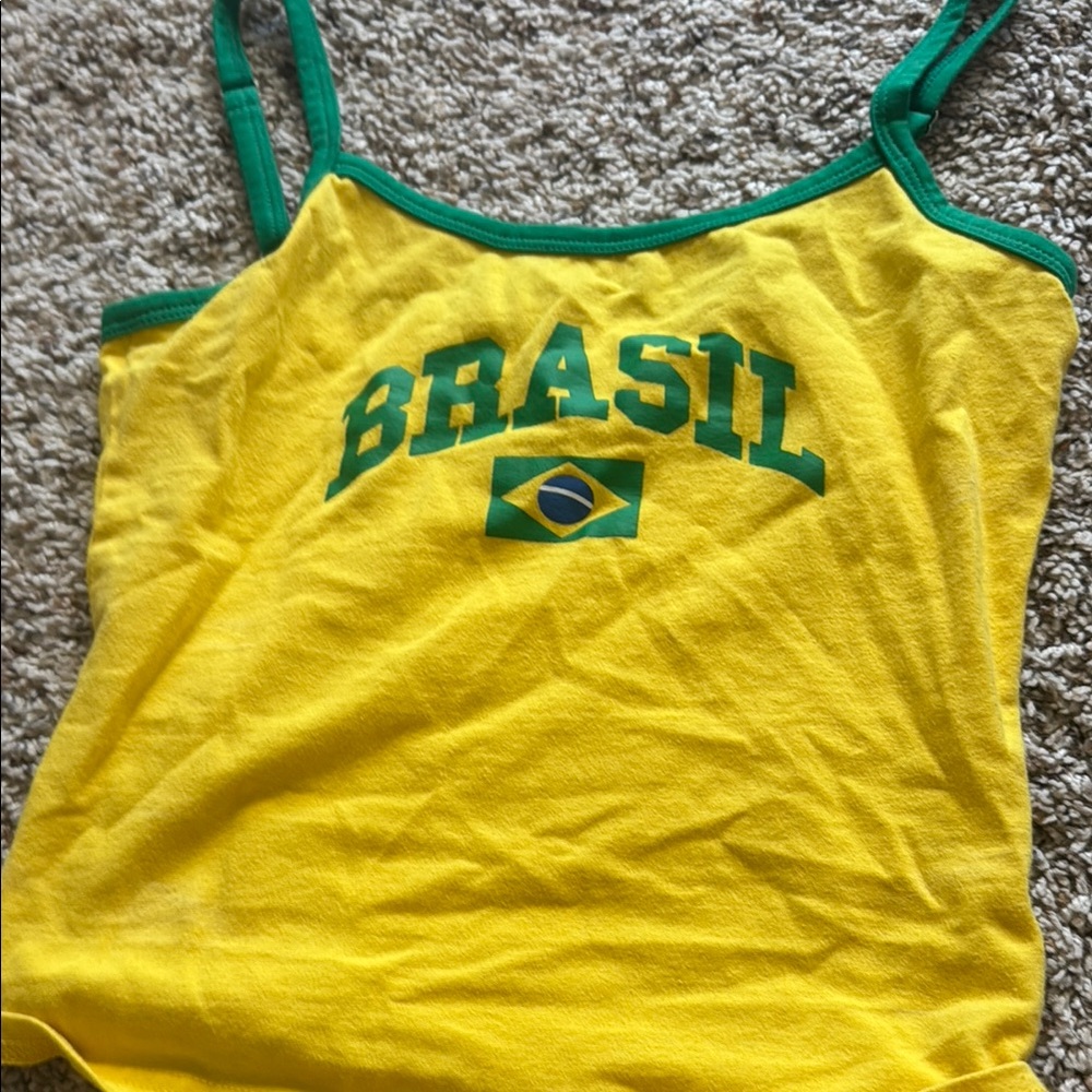 Brazil Flag Yellow Tank Top
